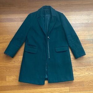 Topshop Dark Green Pea Coat 3/4 Length